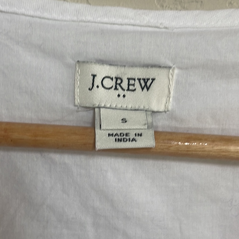 J.Crew White Floral Embroidered LinenTop - Picture 3 of 8